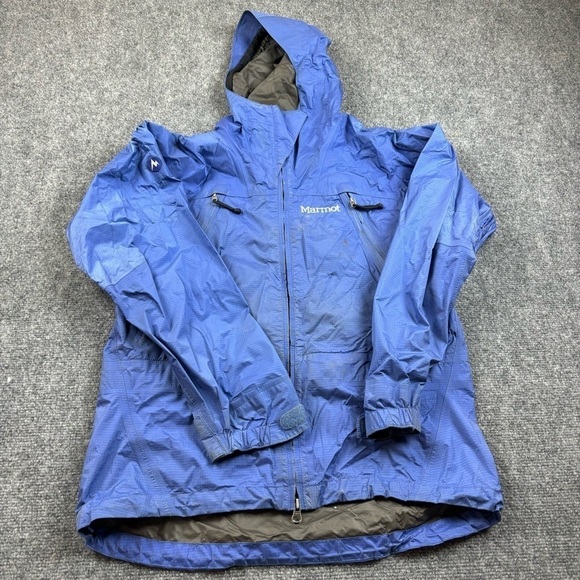 MARMOT Women’s Blue Gore-tex Paclite Hooded Shell Jacket Coat size: Medium - Picture 1 of 9